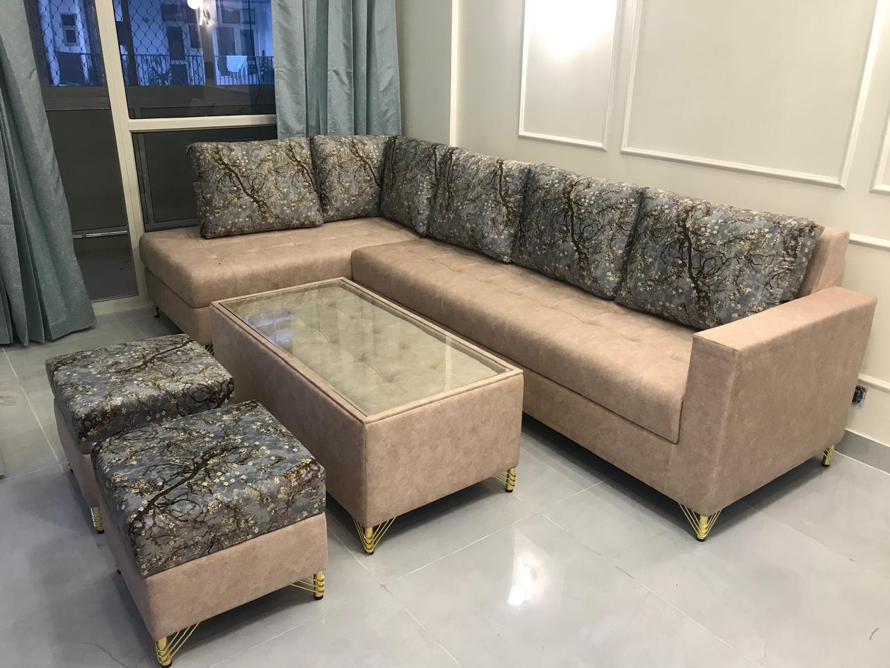 6 seater sofa and L shaped sofa design